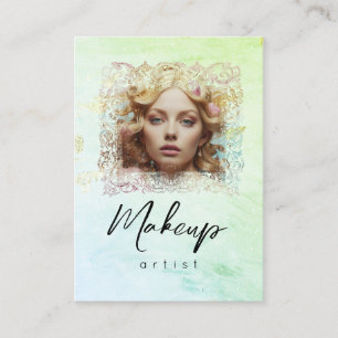 Cartão De Visita *~* Mint Yellow QR Women Girly Glam