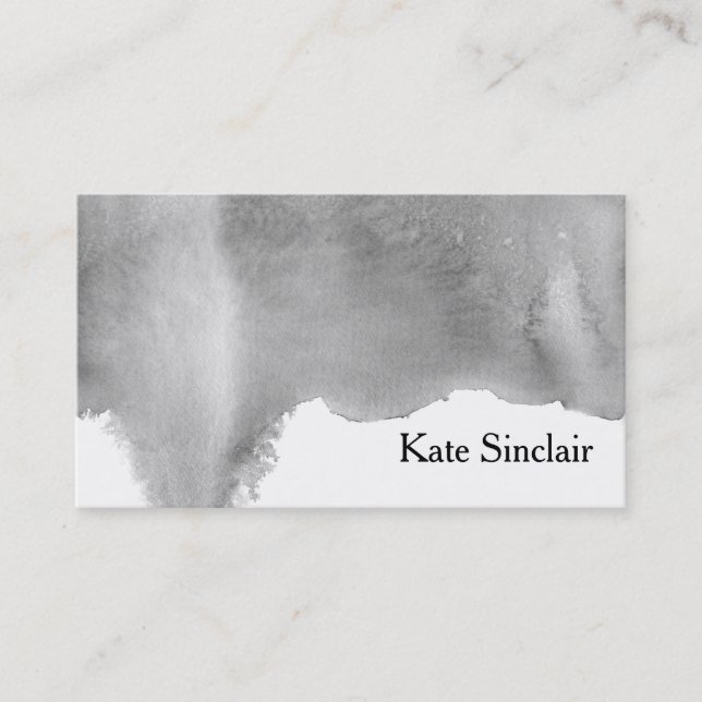 Cartão De Visita Minúscula Negra e Branca Elegante (Frente)