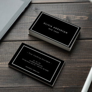 Cartão De Visita Minúsculo luxo Boutique Black/Ivory Business C