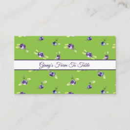 Cartão De Visita Mirtilos na Fazenda Verde à Mesa