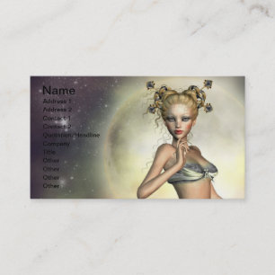 Cartão de visita místico da sereia da lua