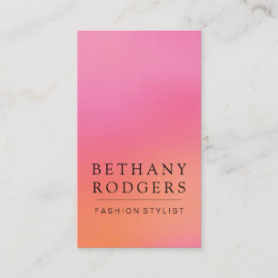 Cartão De Visita Mistura cor-de-laranja rosa minimalista