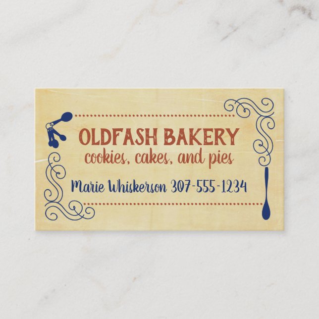 Cartão De Visita Mistura de bolos de pastelaria de pastelaria de pa (Frente)