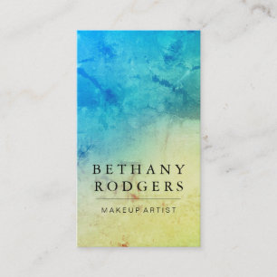 Cartão De Visita Mistura de Grunge Verde Azul sofisticada