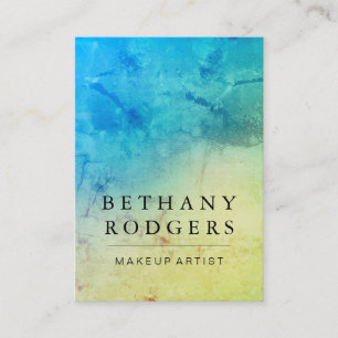 Cartão De Visita Mistura de Grunge Verde Azul sofisticada