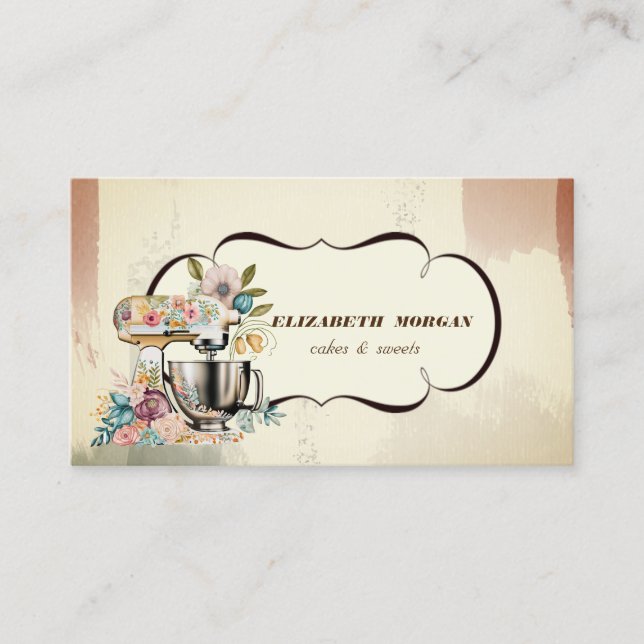 Cartão De Visita Mistura De Retros De Aquarela (Frente)