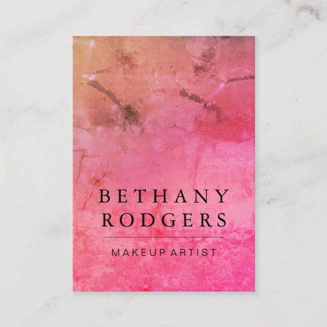 Cartão De Visita Mistura sofisticada de Grunge Vermelho Laranja (Frente)