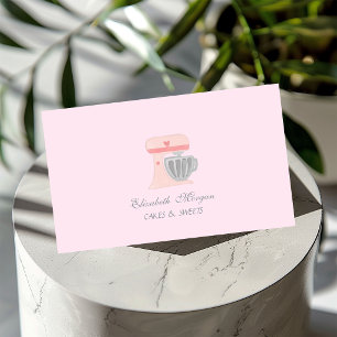 Cartão De Visita Misturador Cor-de-Rosa Coração Elegante, Doces Pad