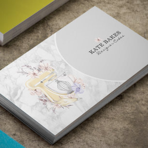 Cartão De Visita Misturador de bolos Cinza