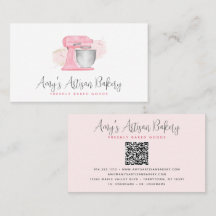 Misturador de Padaria Rosa Blush Código QR Pastry