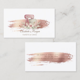 Cartão De Visita Misturador Moderno Flor Pincel Pedra Branca