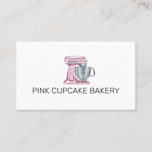 Cartão De Visita Misturador Rosa de Bolo de Confeitaria