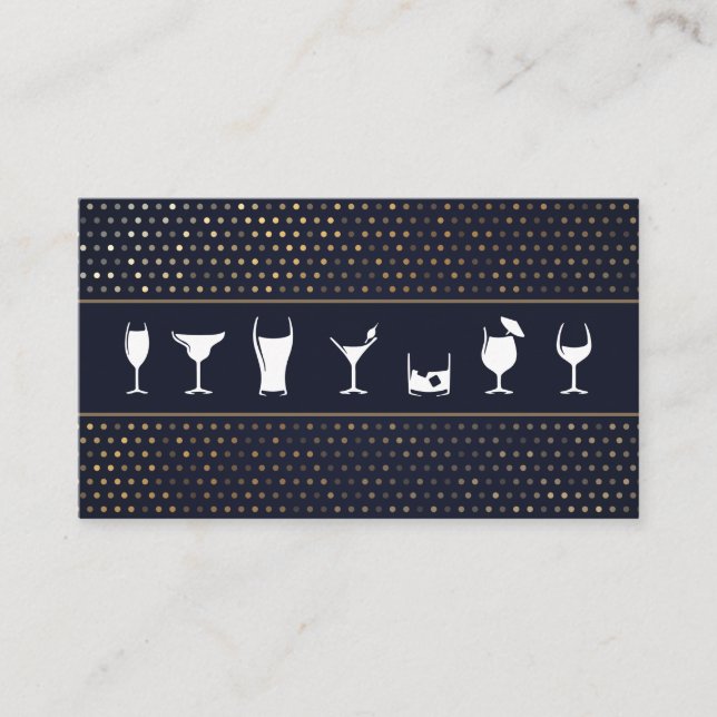 Cartão De Visita Misturar Drinks | Coquetéis | Barman (Frente)