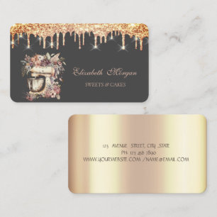 Cartão De Visita Mixer Flowers Chic Drives Bakery