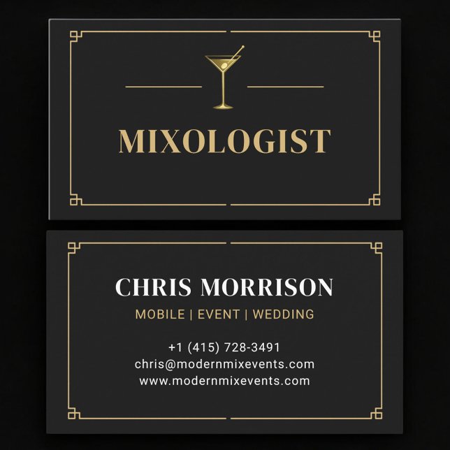 Cartão De Visita Mixologist Professional (Criador carregado)