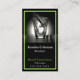 Cartão De Visita Mixologista Moderno de Sleek Personalizado Código