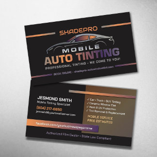 Cartão De Visita Mobile Auto Tinting Window Film Installer