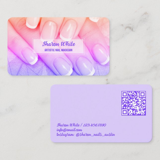 Cartão De Visita 💅🏻 Mobile Nail Tech QR (Frente/Verso)