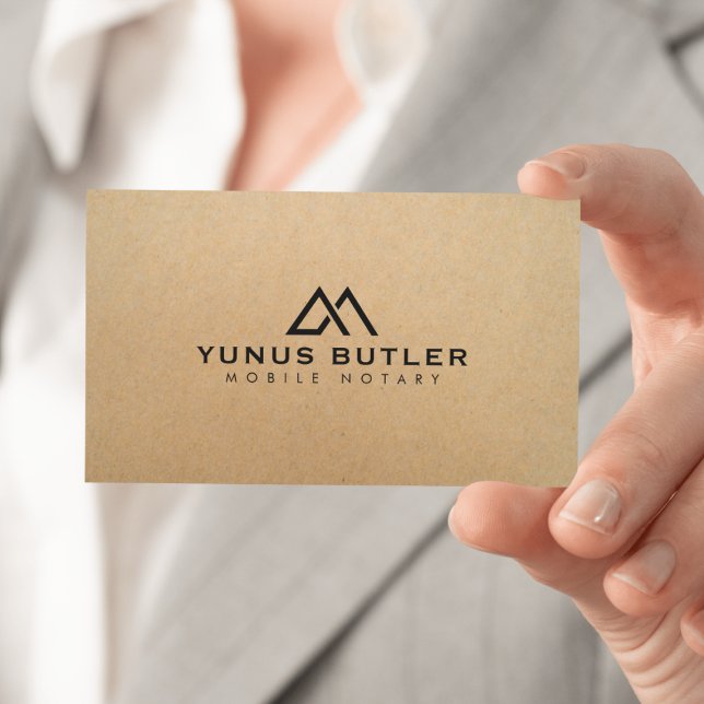 Cartão De Visita Mobile Notary House Logo Kraft (Criador carregado)