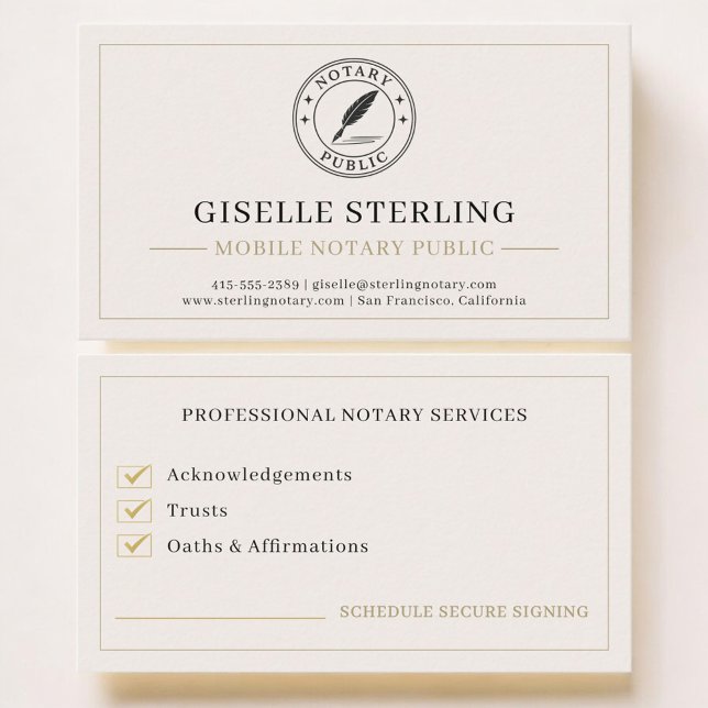 Cartão De Visita Mobile Notary Public Professional (Criador carregado)