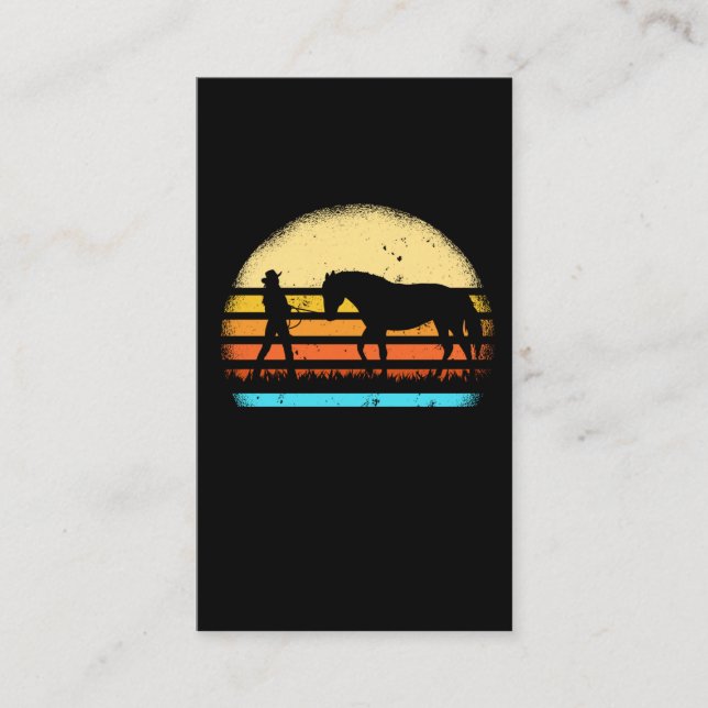 Cartão De Visita Moça de vintagem equestre montanhosa (Frente)