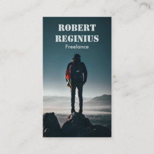 Cartão De Visita mochila de carregando de homem em pé na formação r