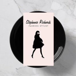 Cartão De Visita Mod Fashion Girl Boutique, rosa-estilista