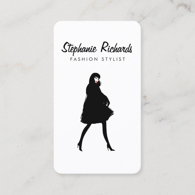 Cartão De Visita Mod Fashion Girl Boutique, Stylist, blogueiro (Frente)