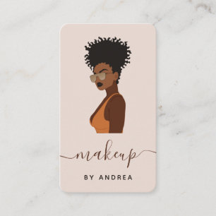 Cartão De Visita Moda de Bela Maquiagem Ilustração de Óculos de Sol