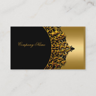 Cartão De Visita Moda de Boutique Dourada Negra Elegante
