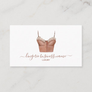 Cartão De Visita Moda de Lingerie de Aquarela