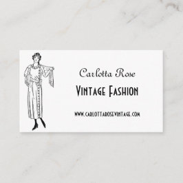 Cartão De Visita Moda de Vintagem Preta e Branca