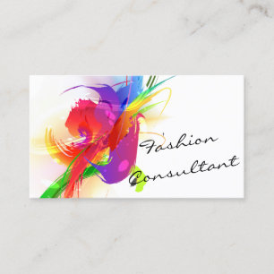 Cartão De Visita Moda Lorikeet Abstrato Tinta Espalhada
