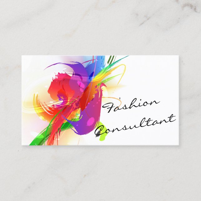 Cartão De Visita Moda Lorikeet Abstrato Tinta Espalhada (Frente)