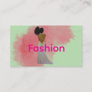 Cartão De Visita Moda Negra com Coque Afro Lateral