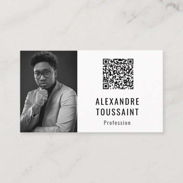 Cartão De Visita Modèle de carte de visite Portrait & QR Code (Frente)