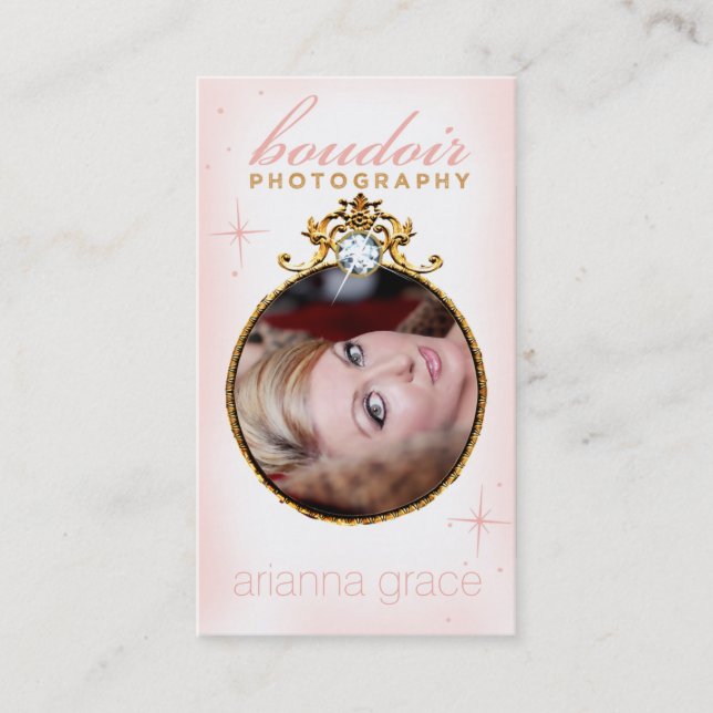 Cartão De Visita Modelo da fotografia do Boudoir de 311 diamantes (Frente)