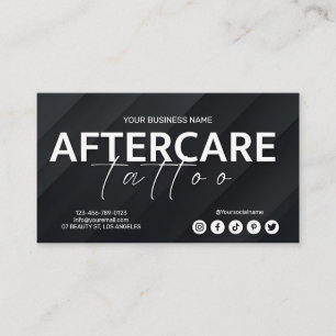 Cartão De Visita Modelo da placa de aftercare de tatuagem pessoal c