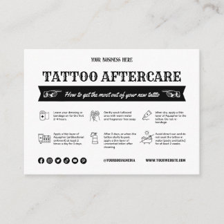 Cartão De Visita Modelo da placa de assistência externa de tatuagem