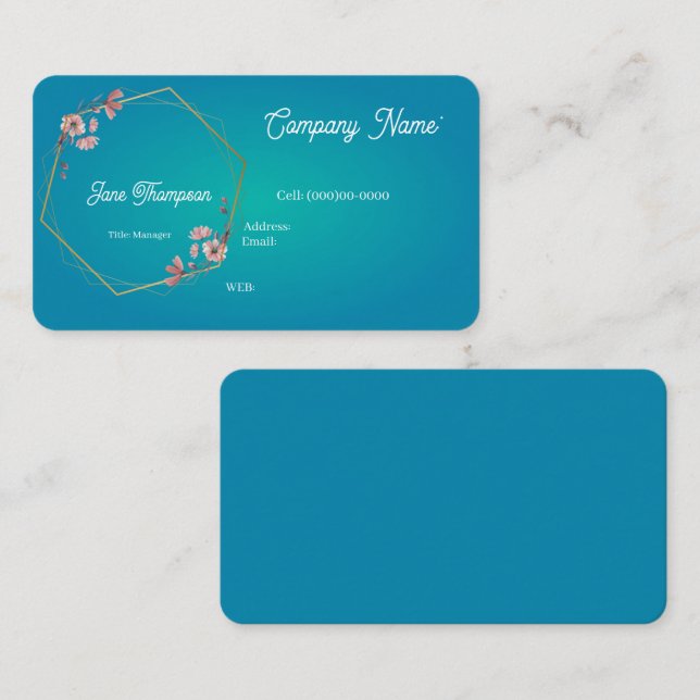 Cartão De Visita MODELO de base, (Frente/Verso)