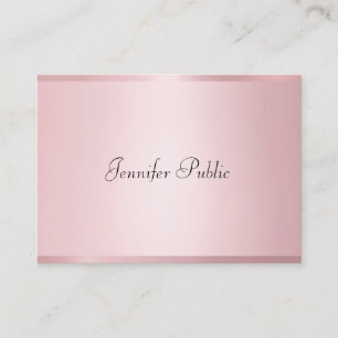 Cartão De Visita Modelo de Caligrafia Moderna Dourada na moda Rosa