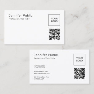 Cartão De Visita Modelo de Código QR Carregue o Logotipo da Sua Emp