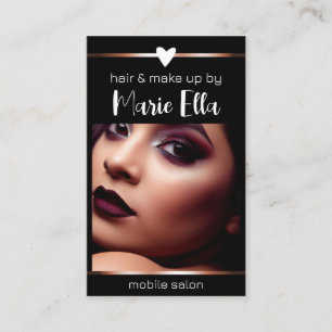 Cartão De Visita Modelo de Código QR de Fotografia de Linhas Dourad