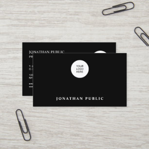 Cartão De Visita Modelo de Código QR Preto e Branco para Upload do 