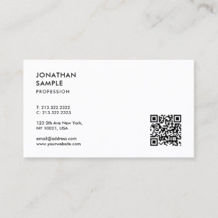 Cartão De Visita Modelo de Código QR Profissional Elegante Moderno