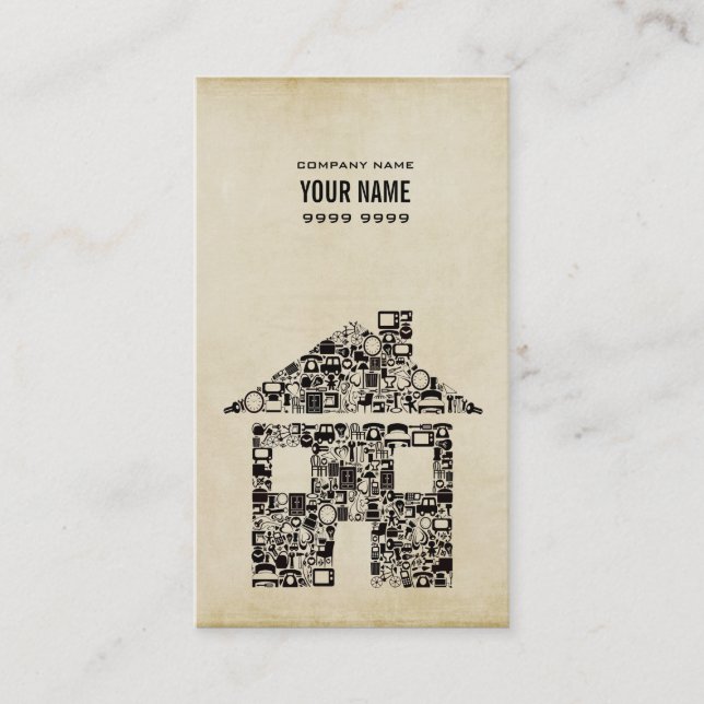 Cartão de visita Modelo de Construção do Modern Bu (Frente)