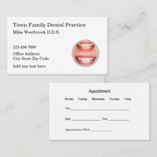 Cartão De Visita Modelo de Consulta no Consultório Dentário Familia
