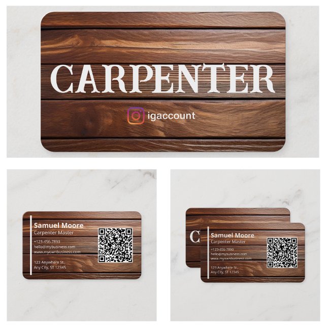 Cartão De Visita Modelo de Design Comercial de Carpintaria (Carpenter Sample Model Design Commercial Business Card
)