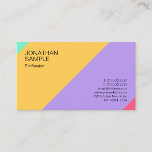 Cartão De Visita Modelo de Design simples e colorido elegante