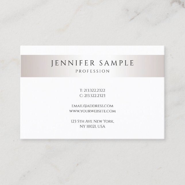 Cartão De Visita Modelo de Elegante Mínimo e Moderno Personalizado (Frente)